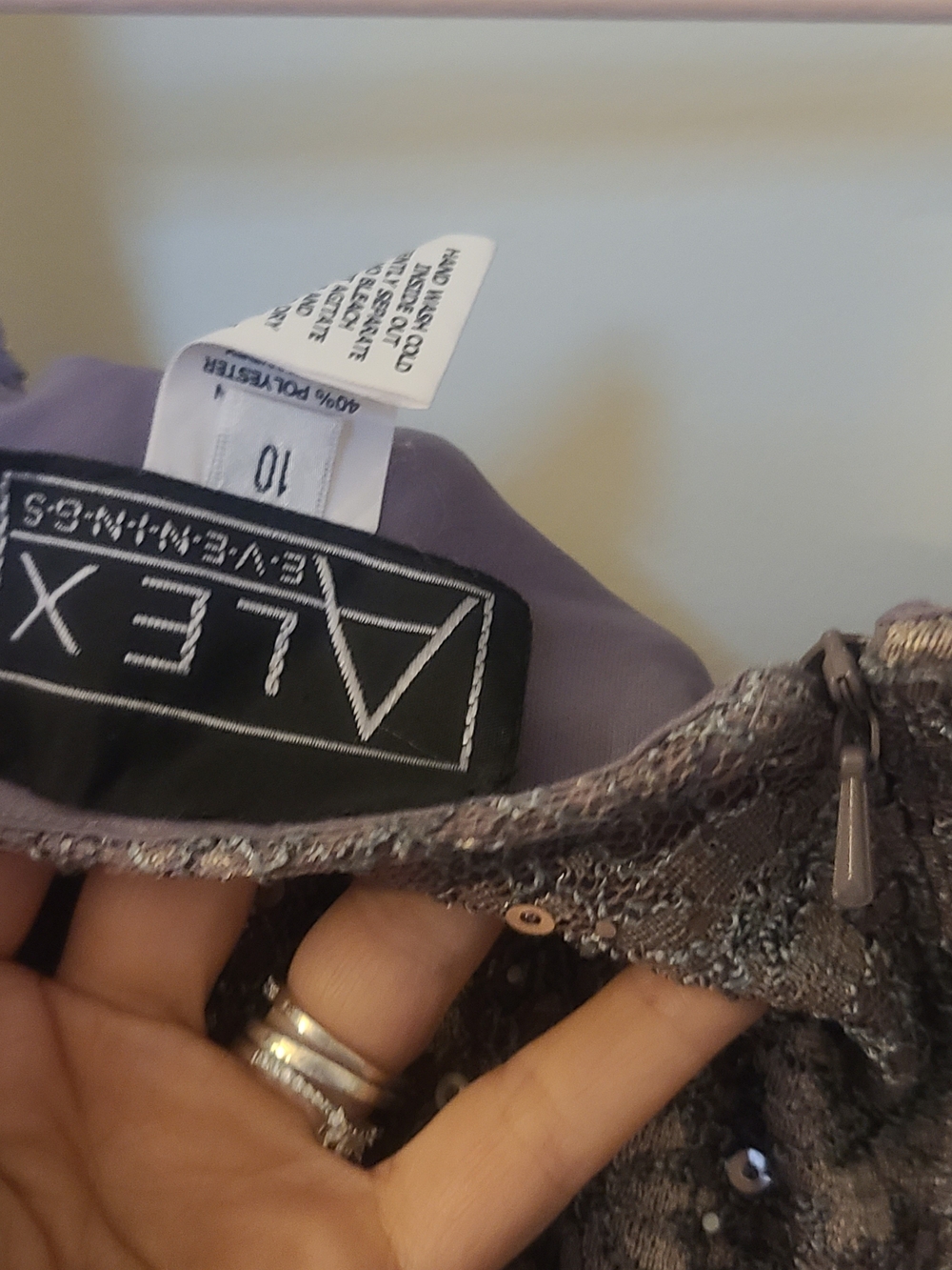Alex Evenings Lavender Floral Maxi Dress with Sequin Detail - Picture 5 of 6